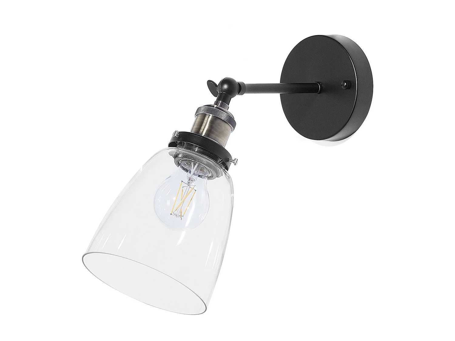 Lot de 2 lampes murales LOVAT Réglable Métal Transparent Noir