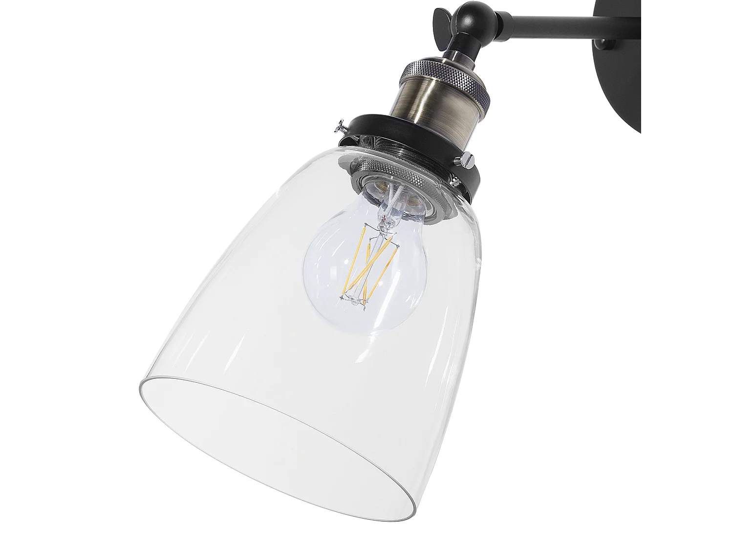 Set van 2 wandlampen LOVAT Verstelbaar Metaal Transparant Zwart