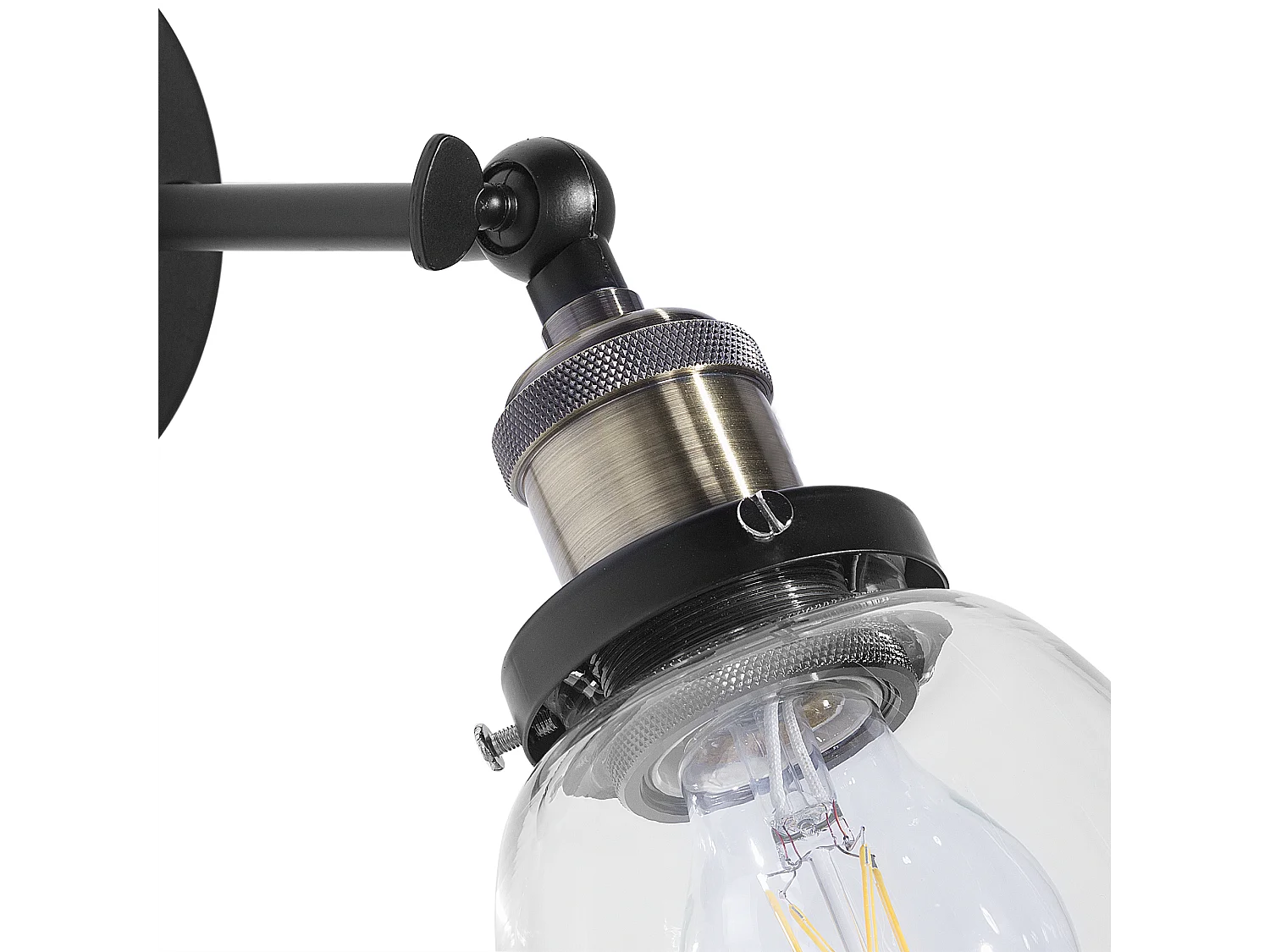 Set van 2 wandlampen LOVAT Verstelbaar Metaal Transparant Zwart