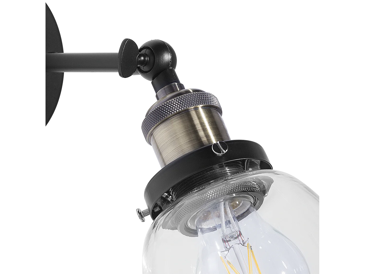 Wandlampe 2er Set LOVAT verstellbar Metall Transparent Schwarz