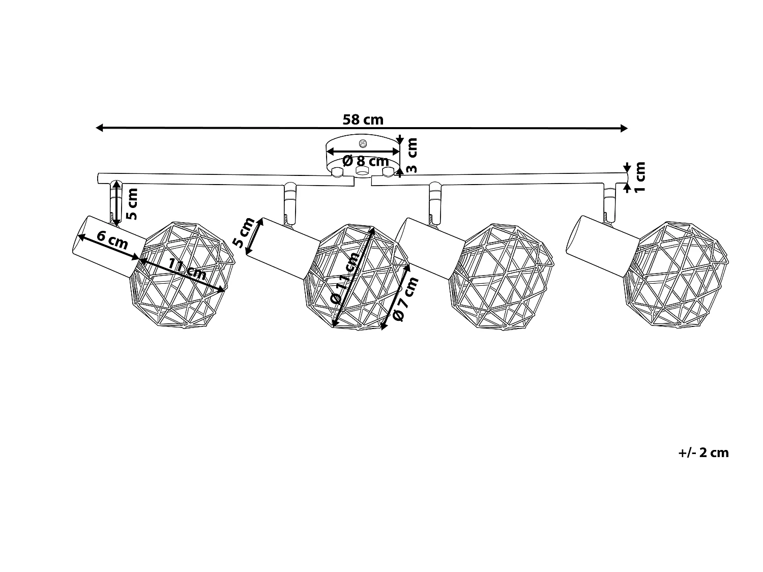 Plafondlamp zilver CHENAB