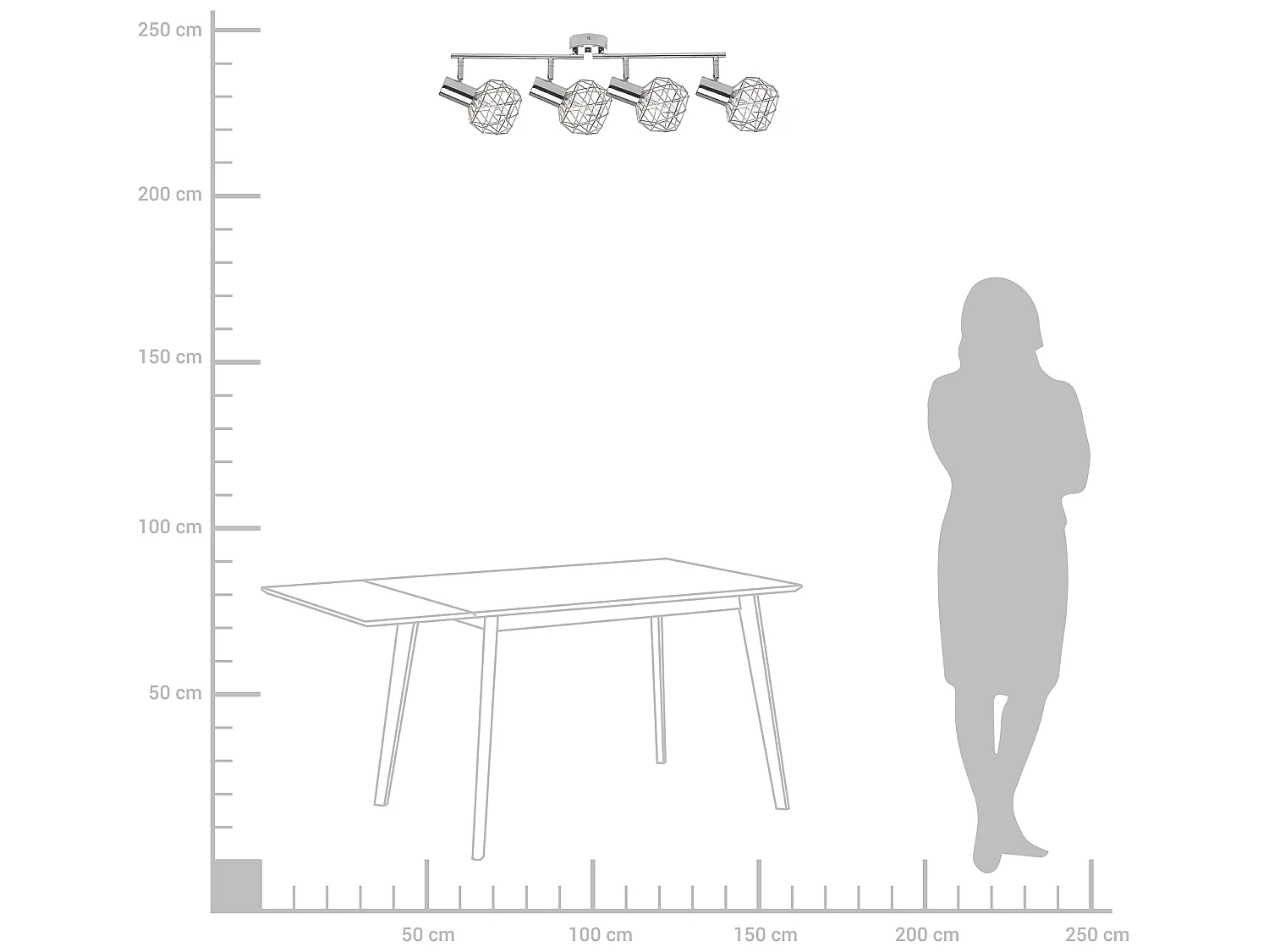 Plafondlamp zilver CHENAB