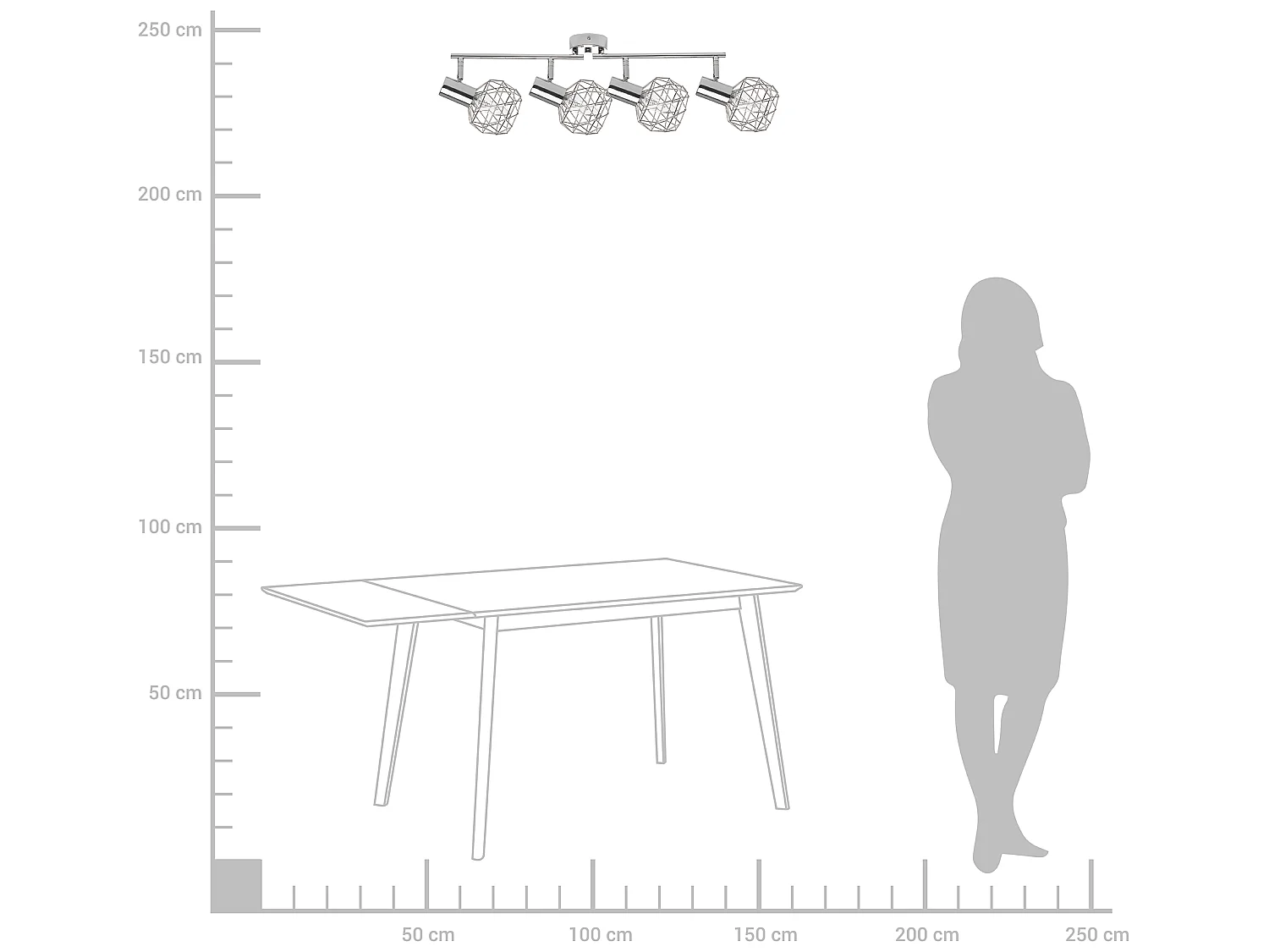 Plafondlamp zilver CHENAB