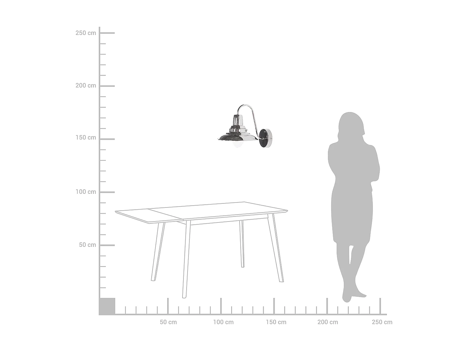 Klassische Wandleuchte runder Lampenschirm Metall silbern Luza