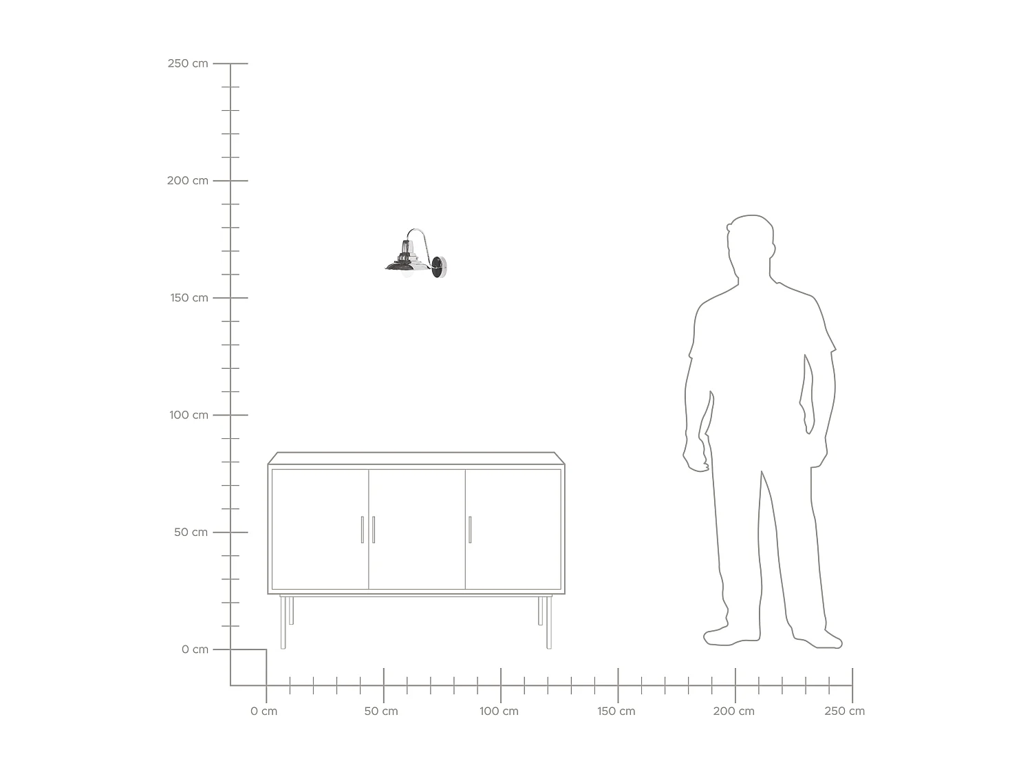 Lampa ścienna LUZA Metal Srebrny