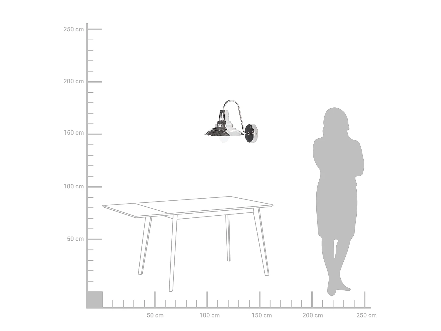Lampe murale LUZA Métal Argenté