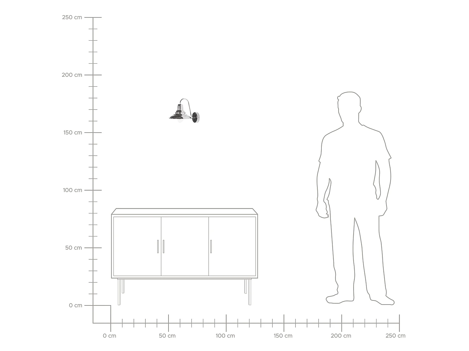 Lampe murale LUZA Métal Argenté