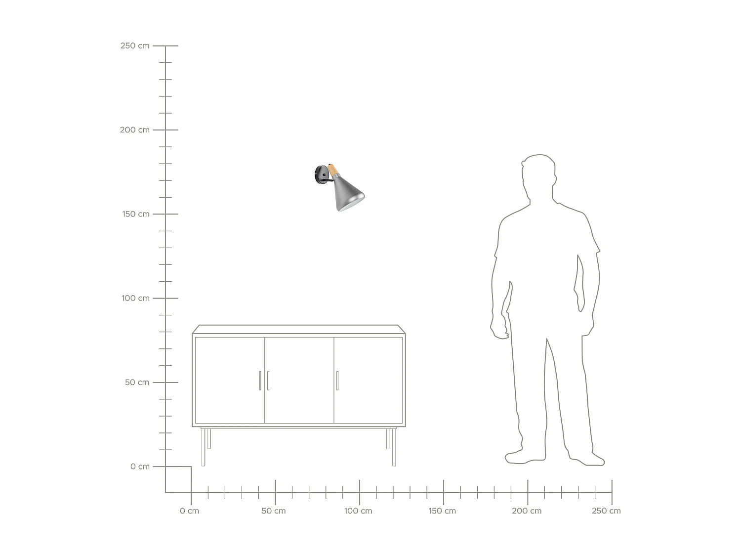 Applique murale argentée SCARPE