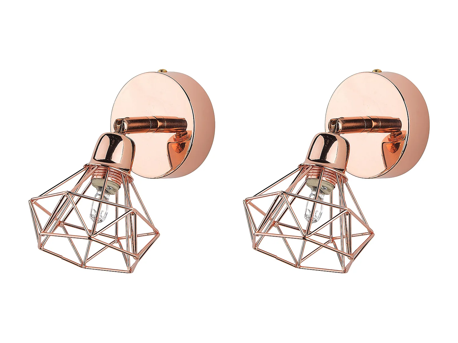 Set van 2 spotlampen ERMA Verstelbaar Metaal Koper