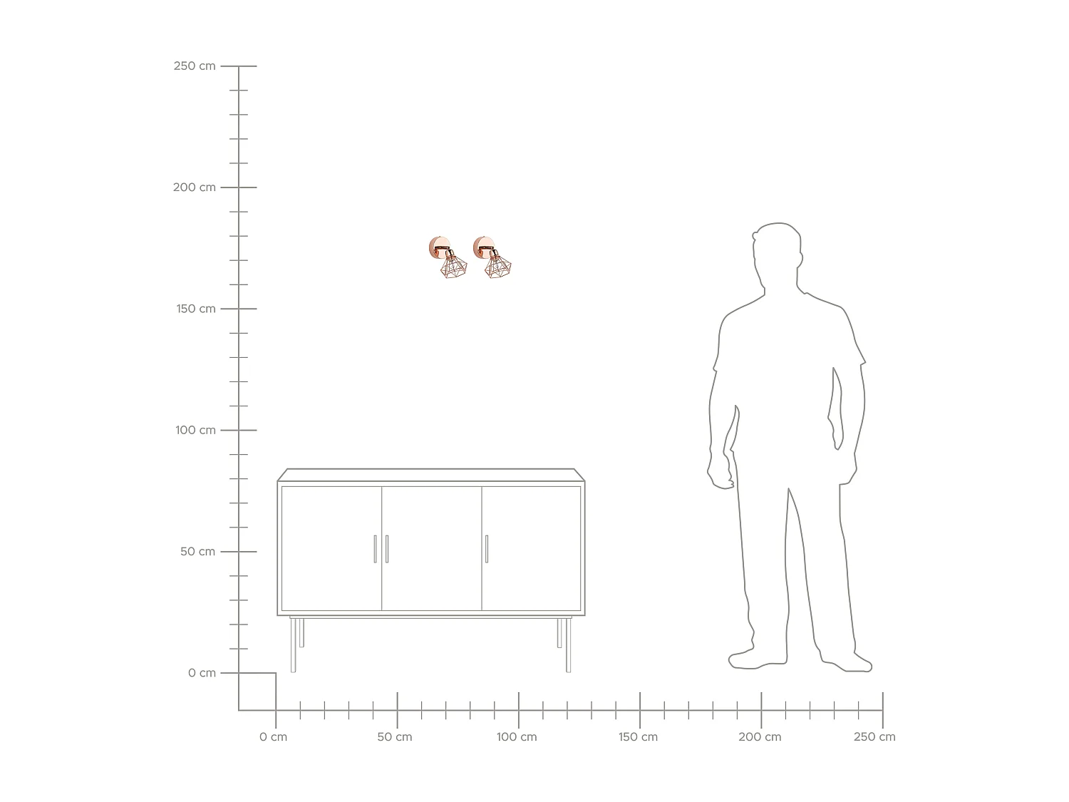 Set van 2 spotlampen ERMA Verstelbaar Metaal Koper