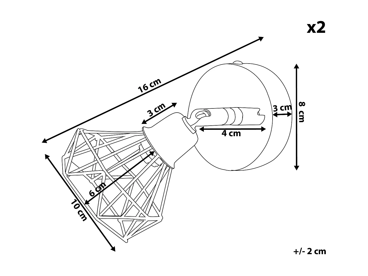 Lot de 2 spots ERMA Réglable Métal Cuivré