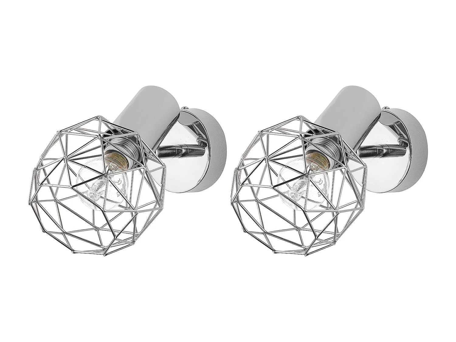 Wandleuchte Metall silber 2er Set Gitter-Design CHENAB
