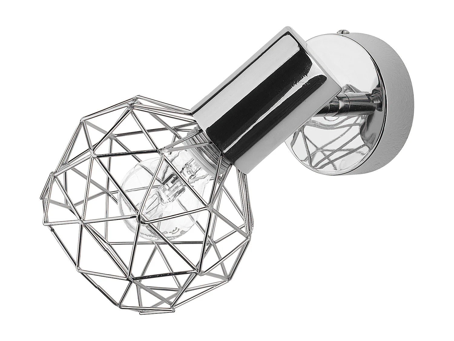 Wandleuchte Metall silber 2er Set Gitter-Design CHENAB