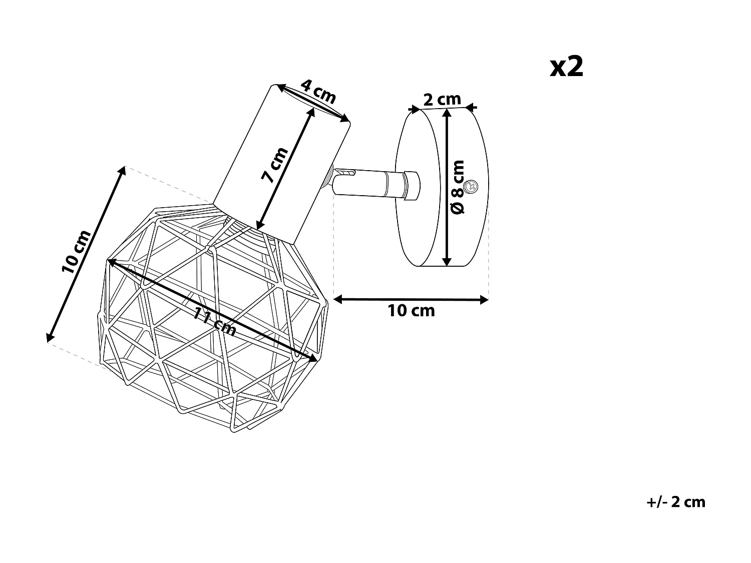 Wandlamp set van 2 zilver CHENAB
