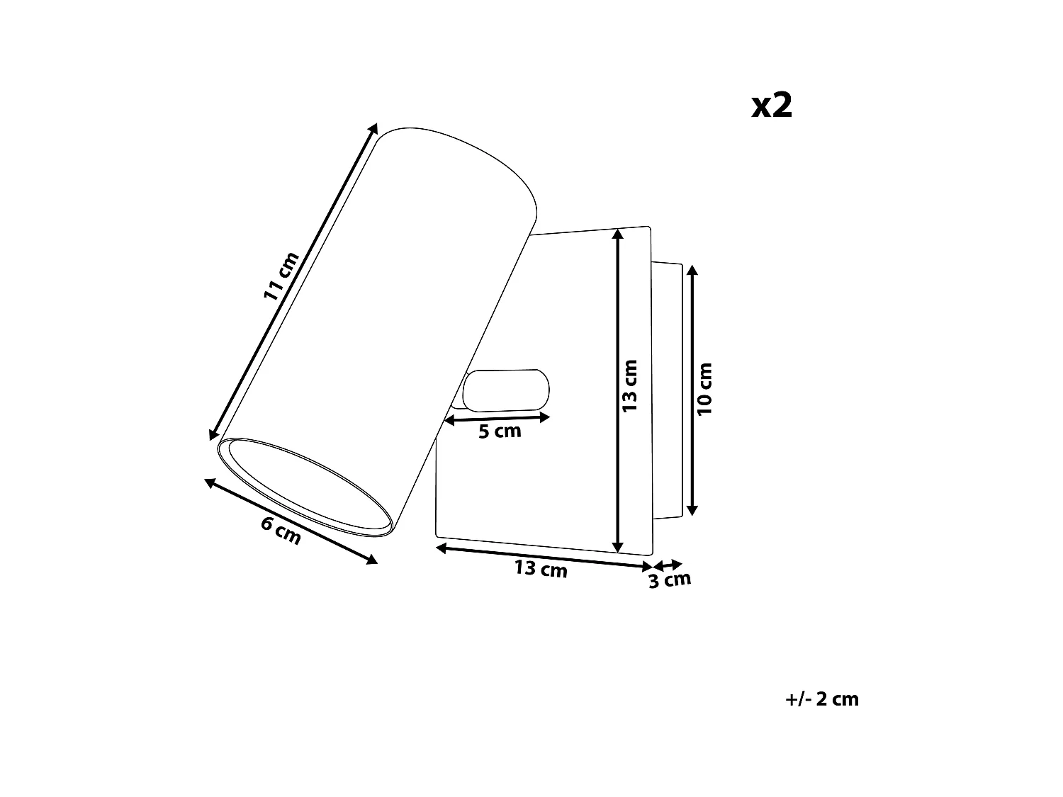 Strahler 2er Set ROSETTA verstellbar Metall Silber