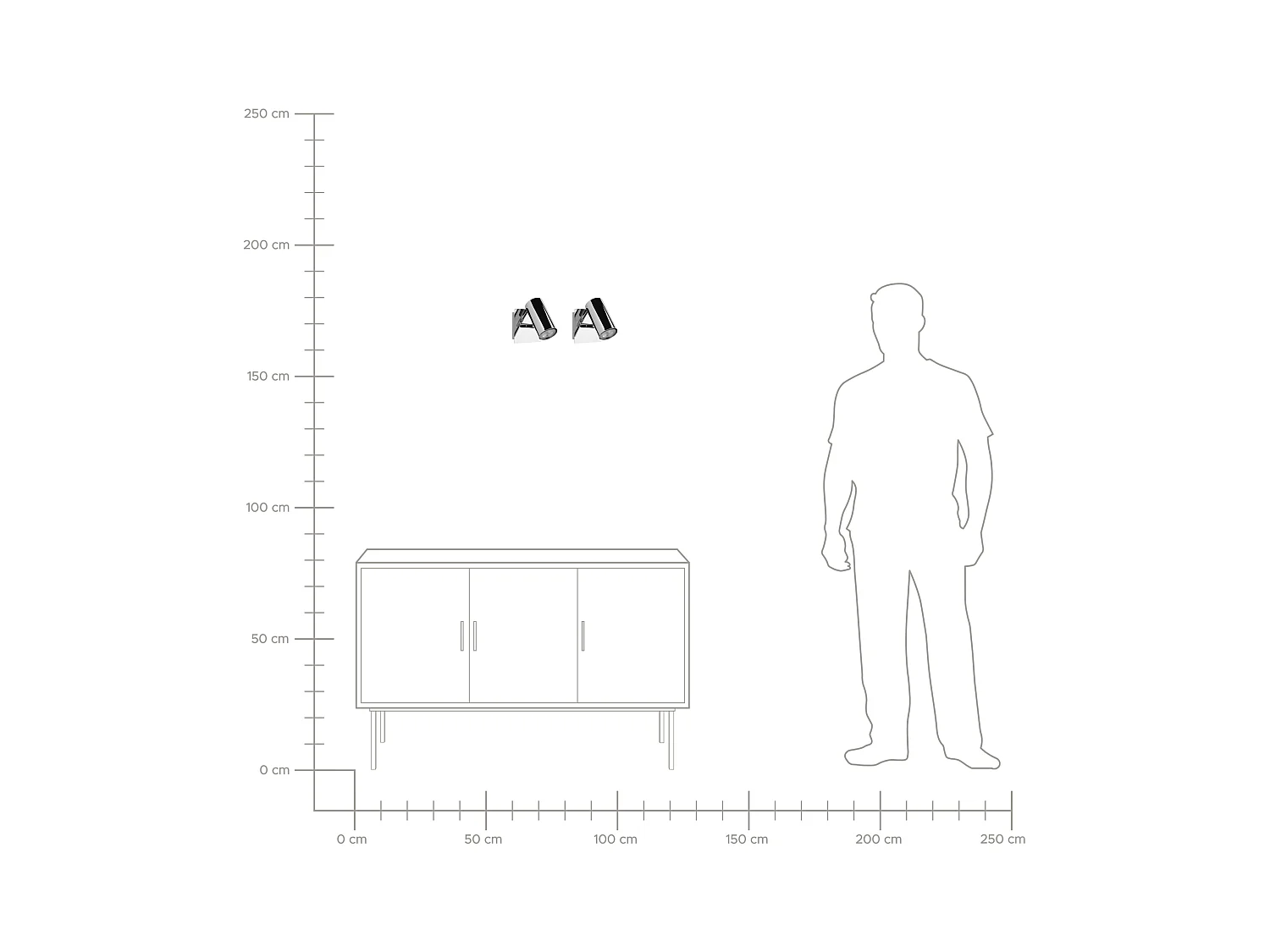 Strahler 2er Set ROSETTA verstellbar Metall Silber