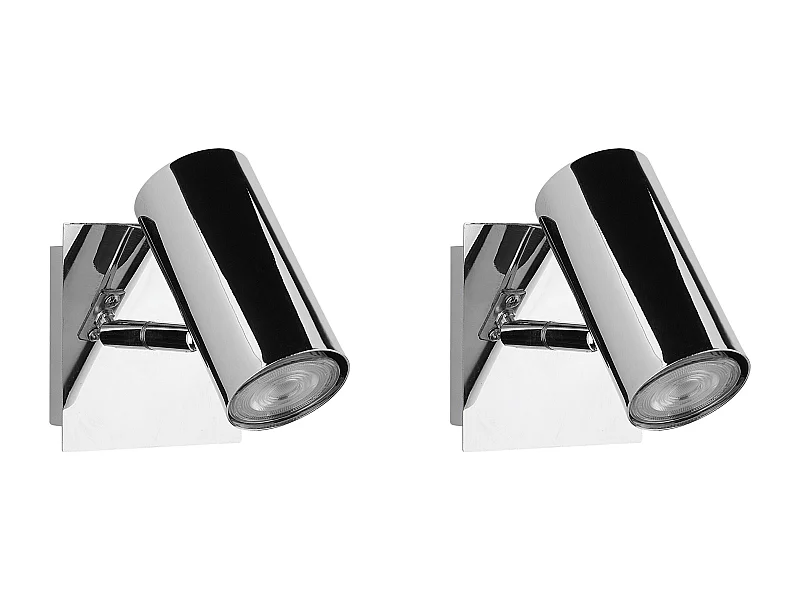 Set di 2 faretti ROSETTA Regolabile Metallo Argento