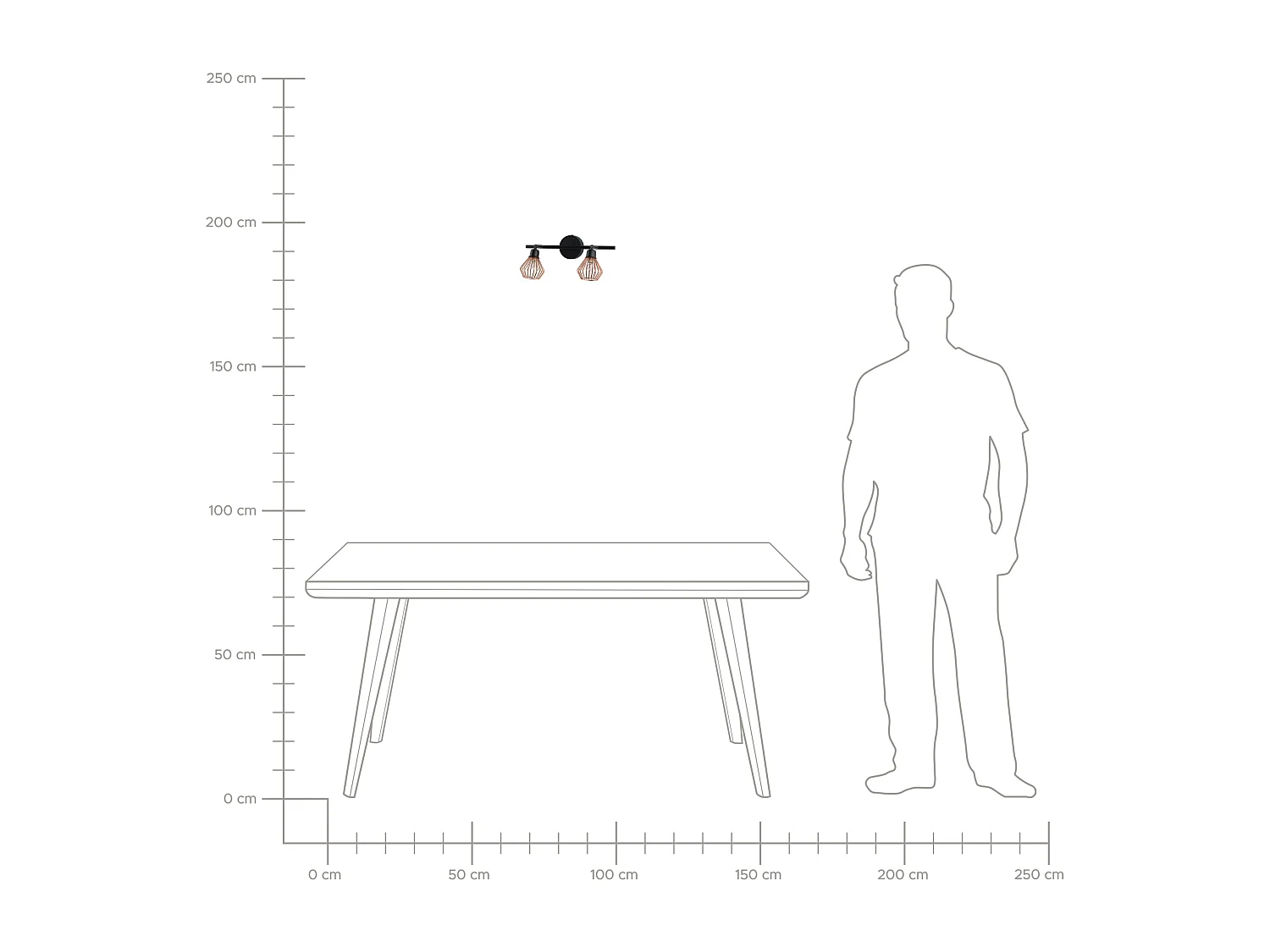 2-lichts spot VOLGA Verstelbaar Metaal Zwart