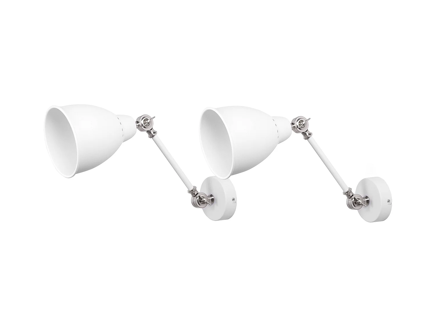 Lot de 2 lampes murales MISSISSIPPI Réglable Métal Blanc