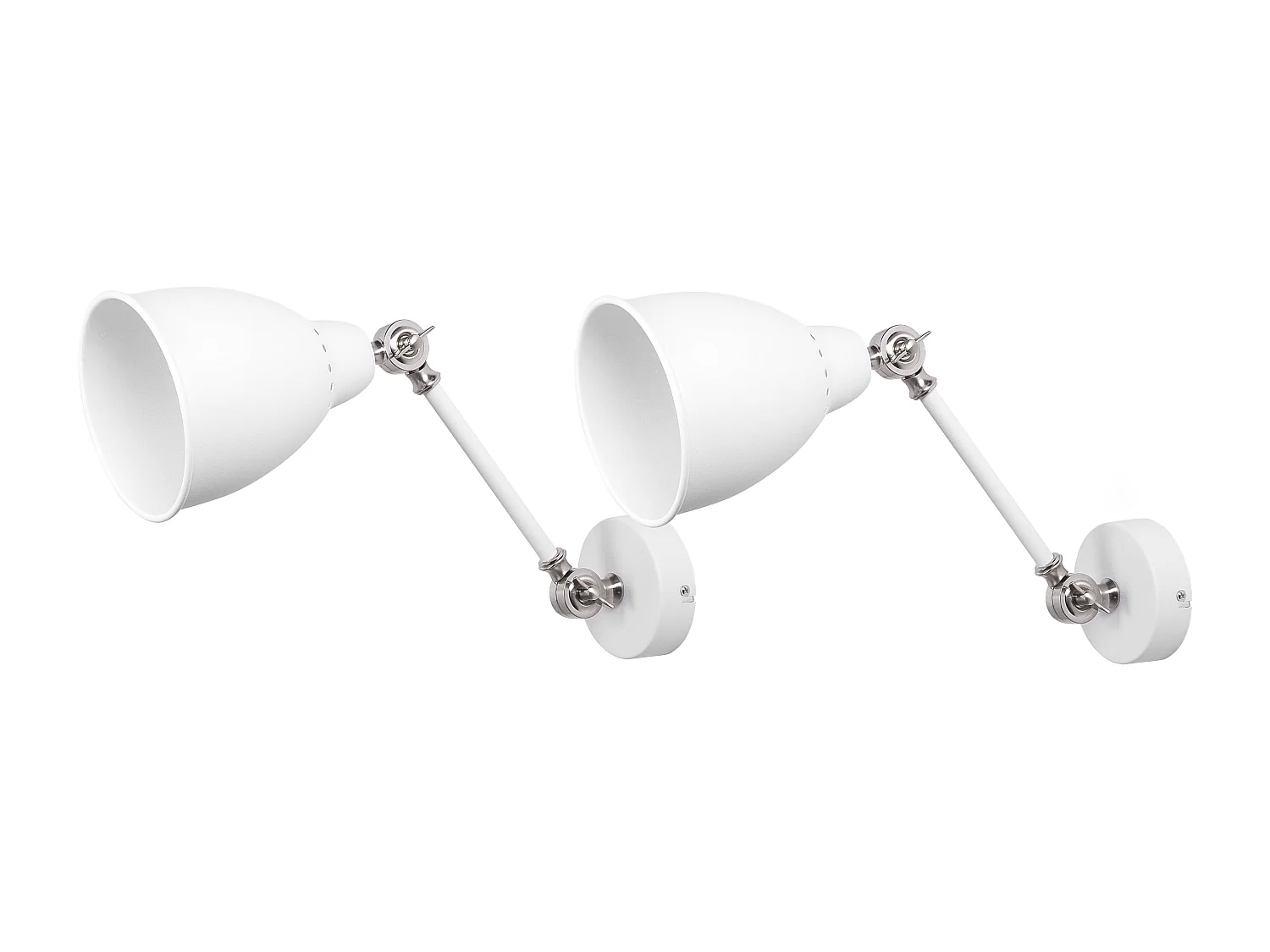 Lot de 2 lampes murales MISSISSIPPI Réglable Métal Blanc