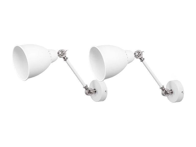 Moderne Hängeleuchte Metall weiß/silber 2er Set Mississippi M