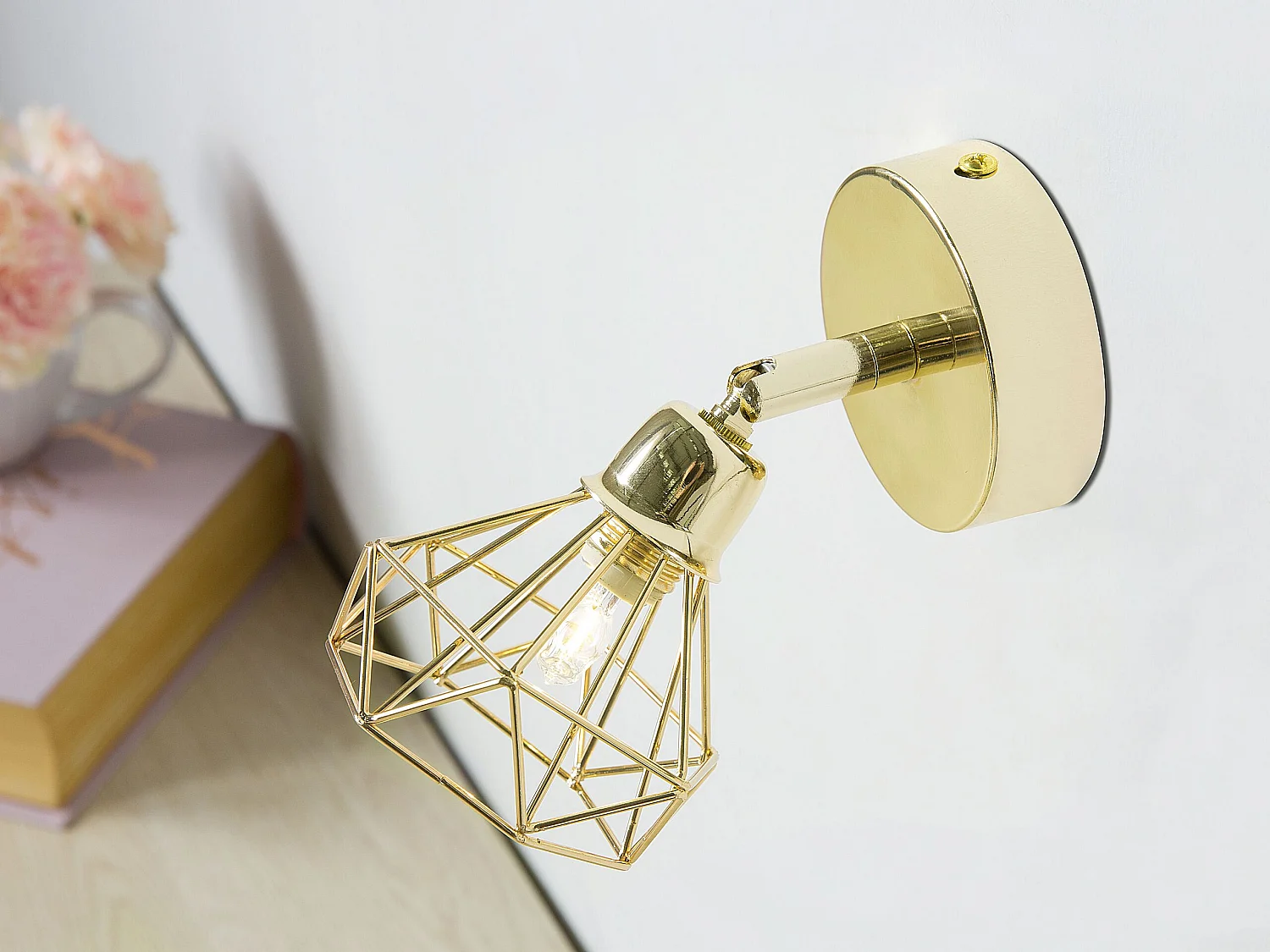 Conjunto de 2 lámparas de foco ERMA ajustable Metal Dorado