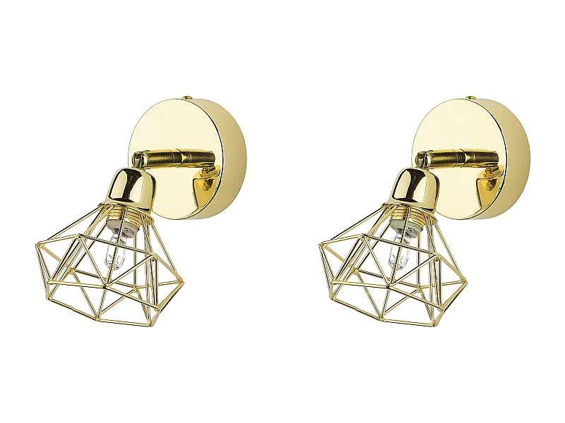 Set di 2 faretti ERMA Regolabile Metallo Oro