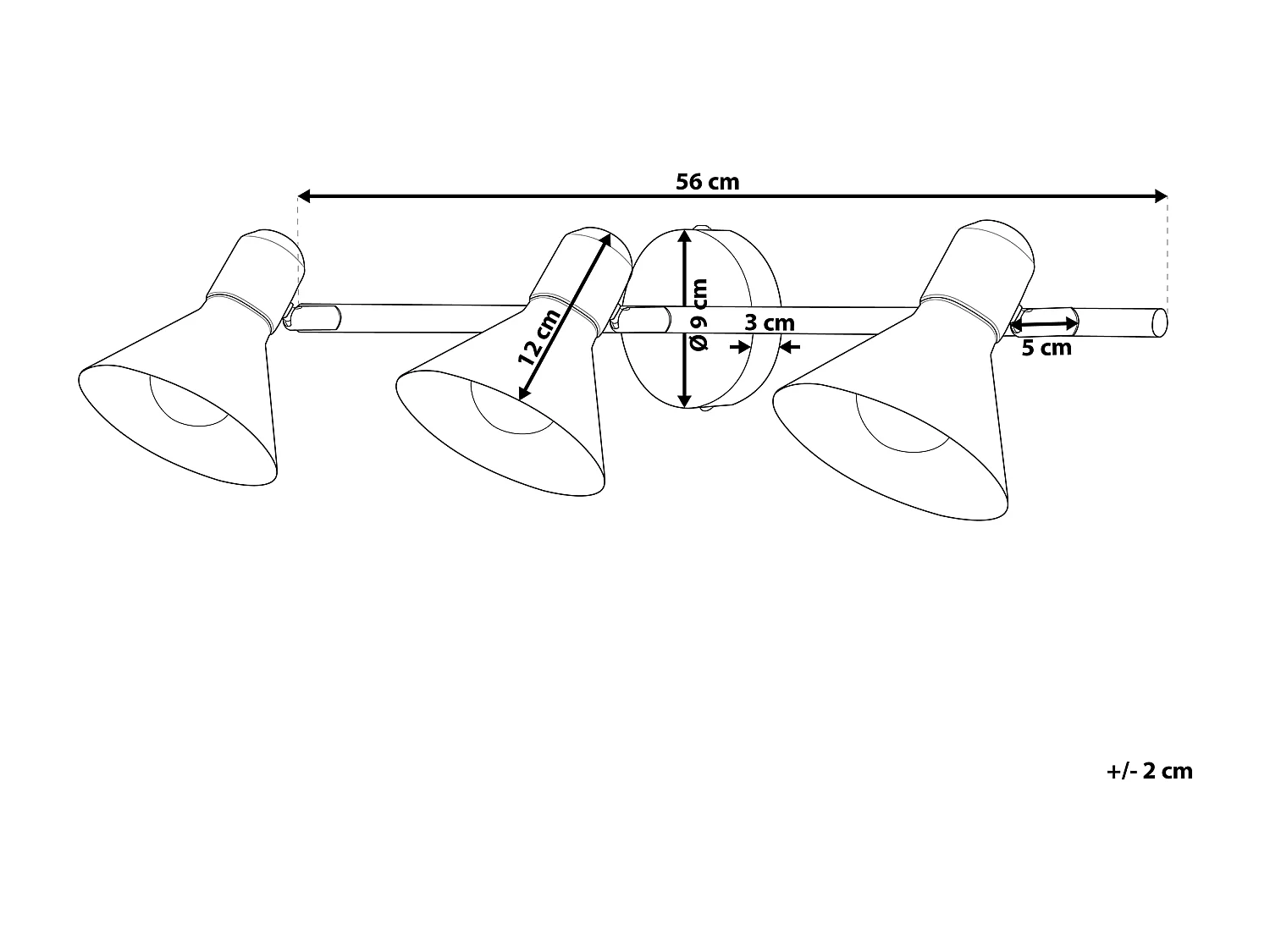 Spot à 3 lumières MERSEY Réglable Métal Noir