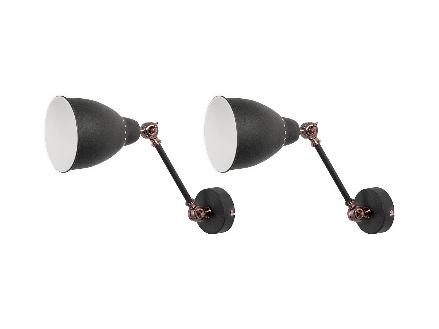 Lot de 2 lampes murales MISSISSIPPI Réglable Métal Gris graphite