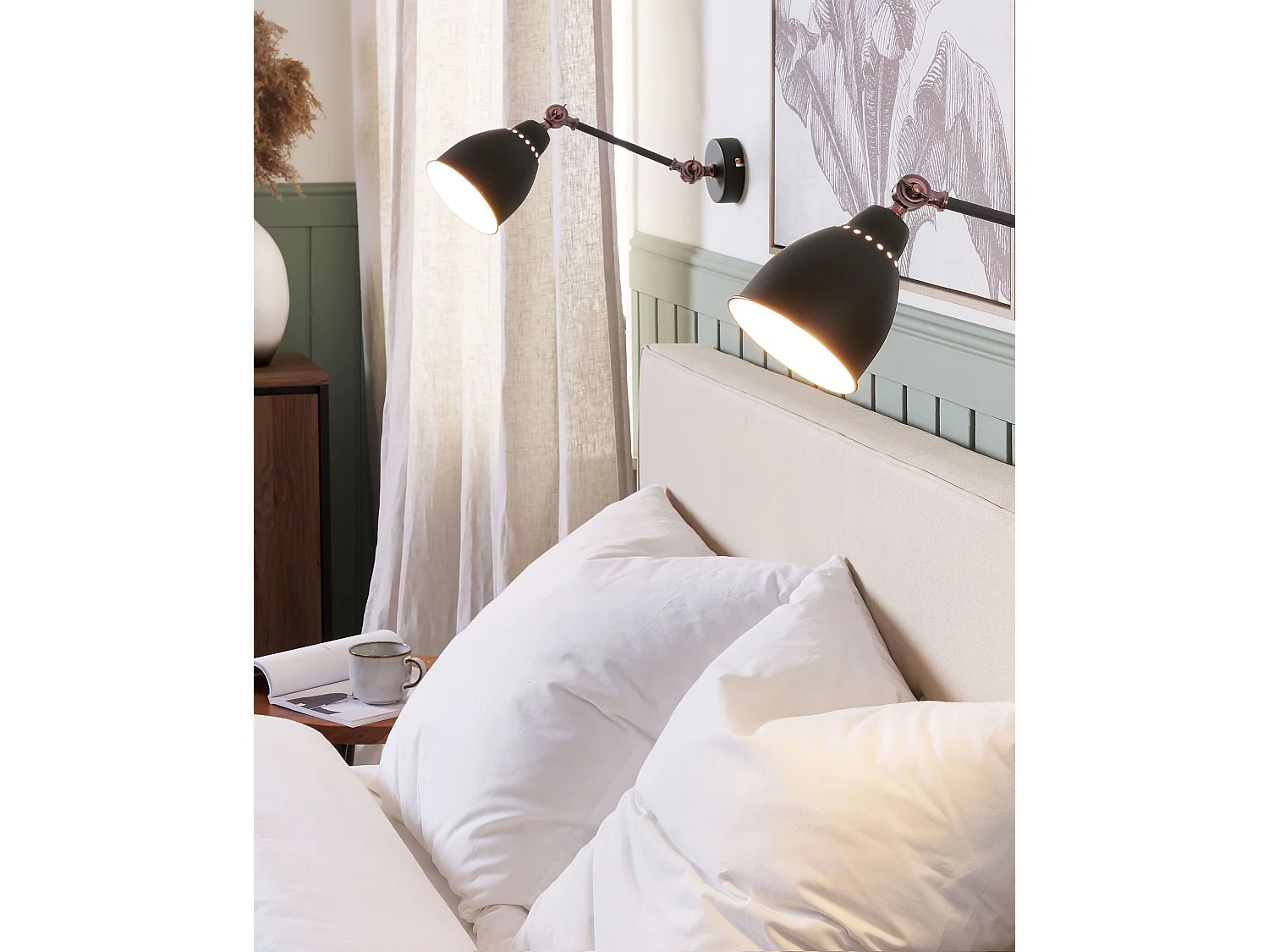 Lot de 2 lampes murales MISSISSIPPI Réglable Métal Gris graphite