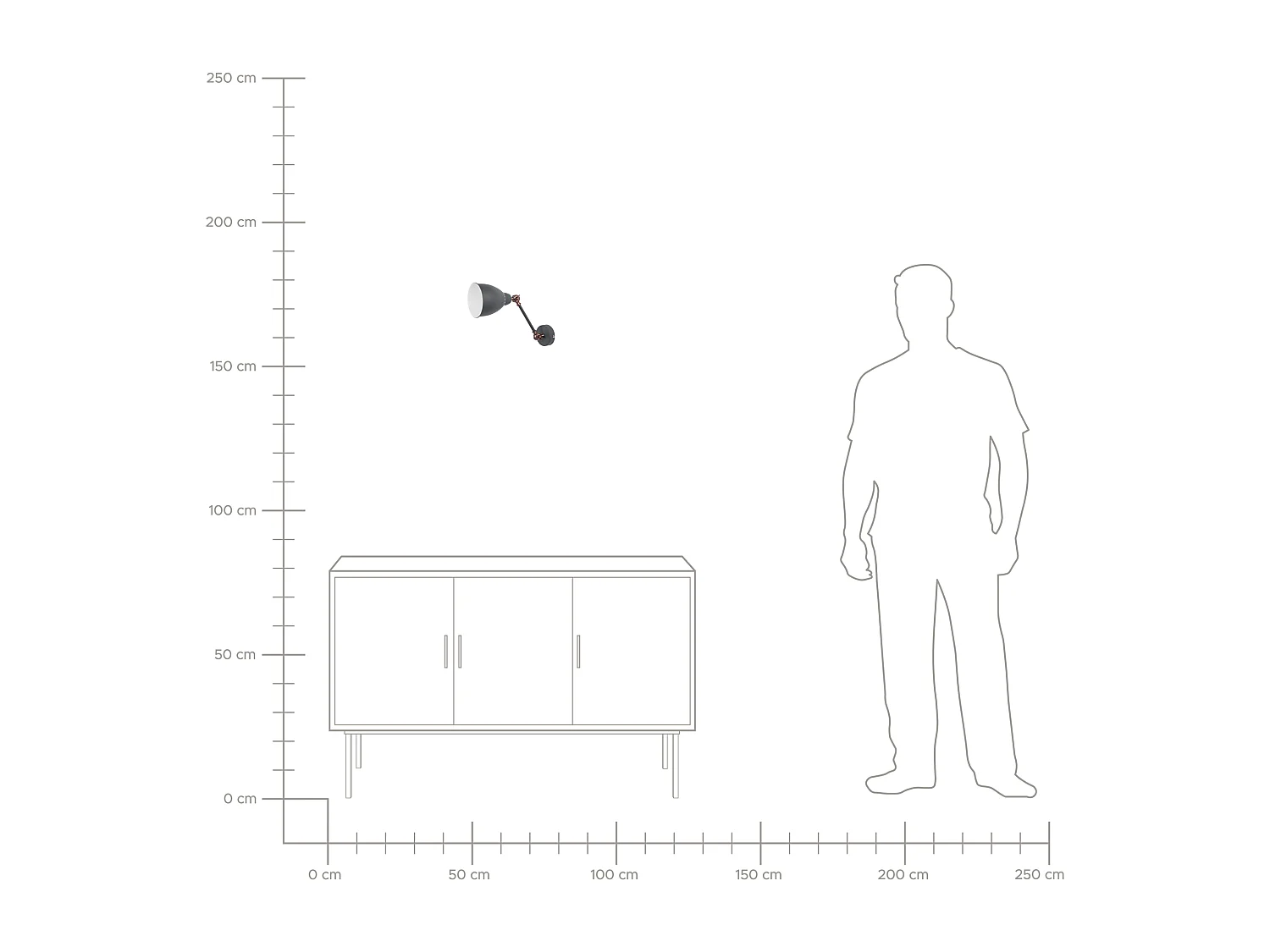 Lot de 2 lampes murales MISSISSIPPI Réglable Métal Gris graphite