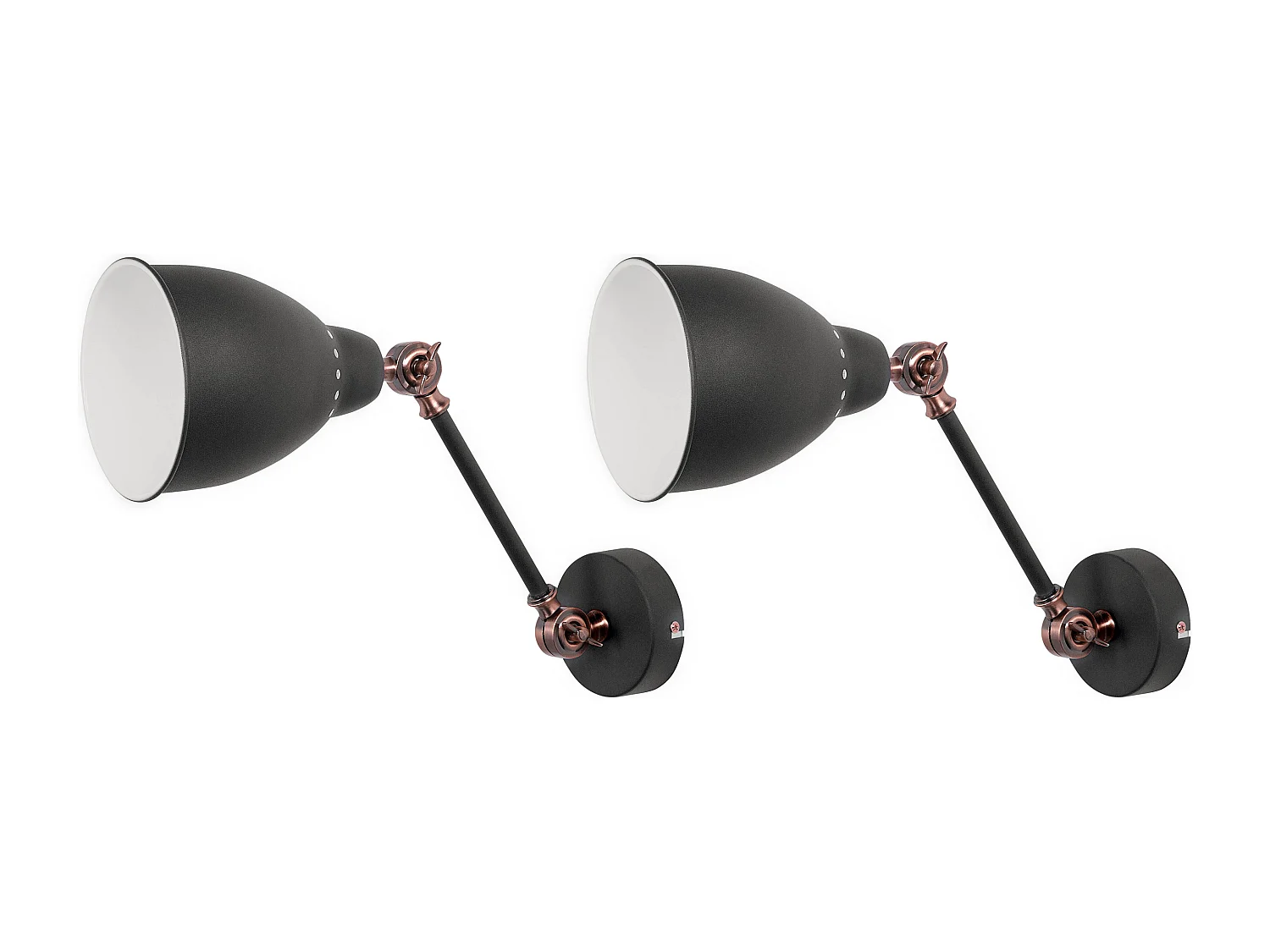 Set di 2 lampade da parete MISSISSIPPI Regolabile Metallo Grigio grafite