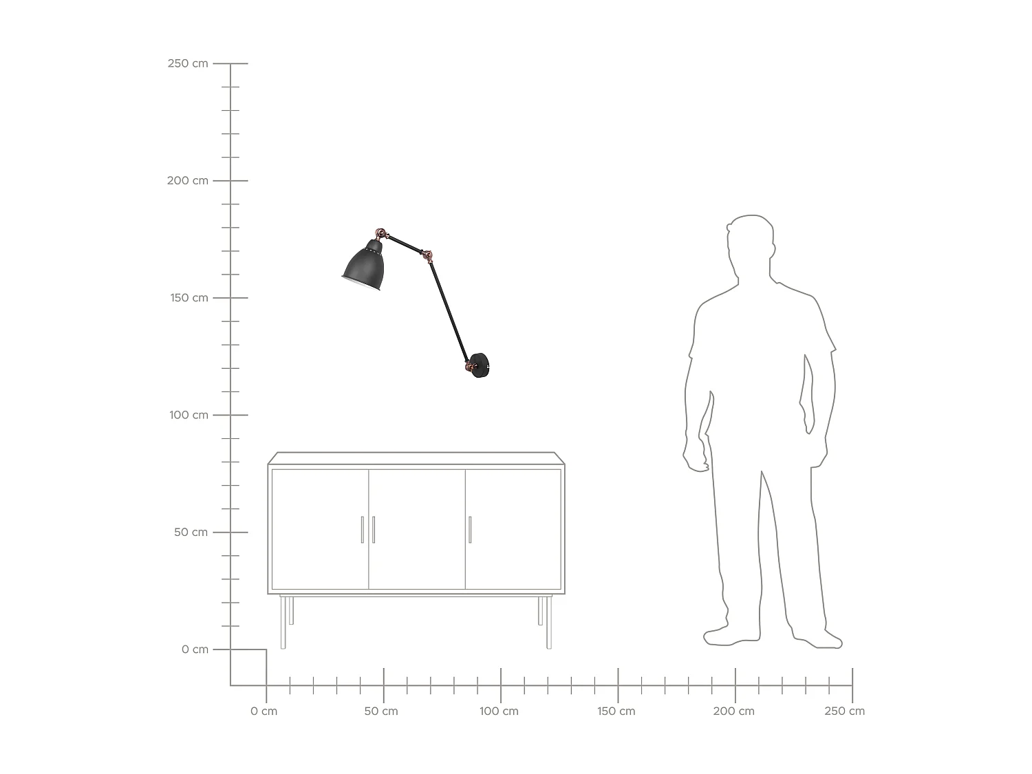 Candeeiros de parede MISSISSIPPI Ajustável Metal Cinzento grafite