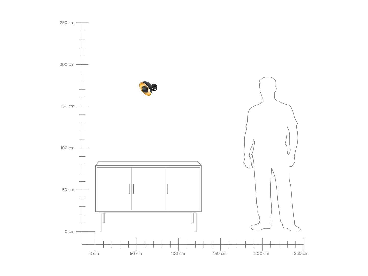 Wandlamp THAMES Metaal Zwart