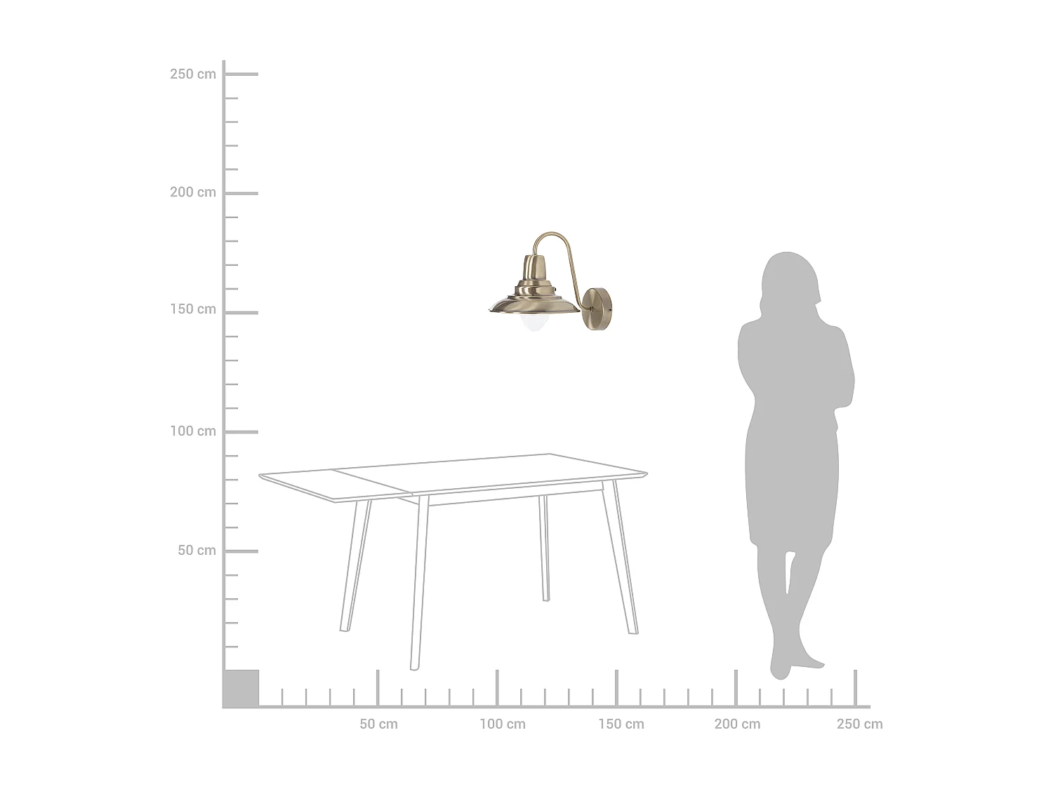 Lampe murale LUZA Métal Laiton