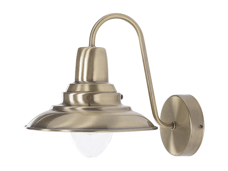 Klassische Wandleuchte runder Lampenschirm Metall Messing Luza