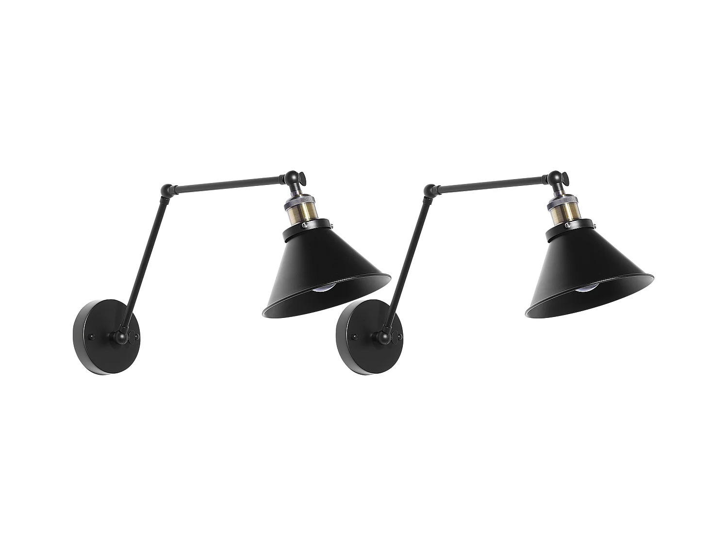 Lot de 2 lampes murales NARVA Réglable Métal Noir