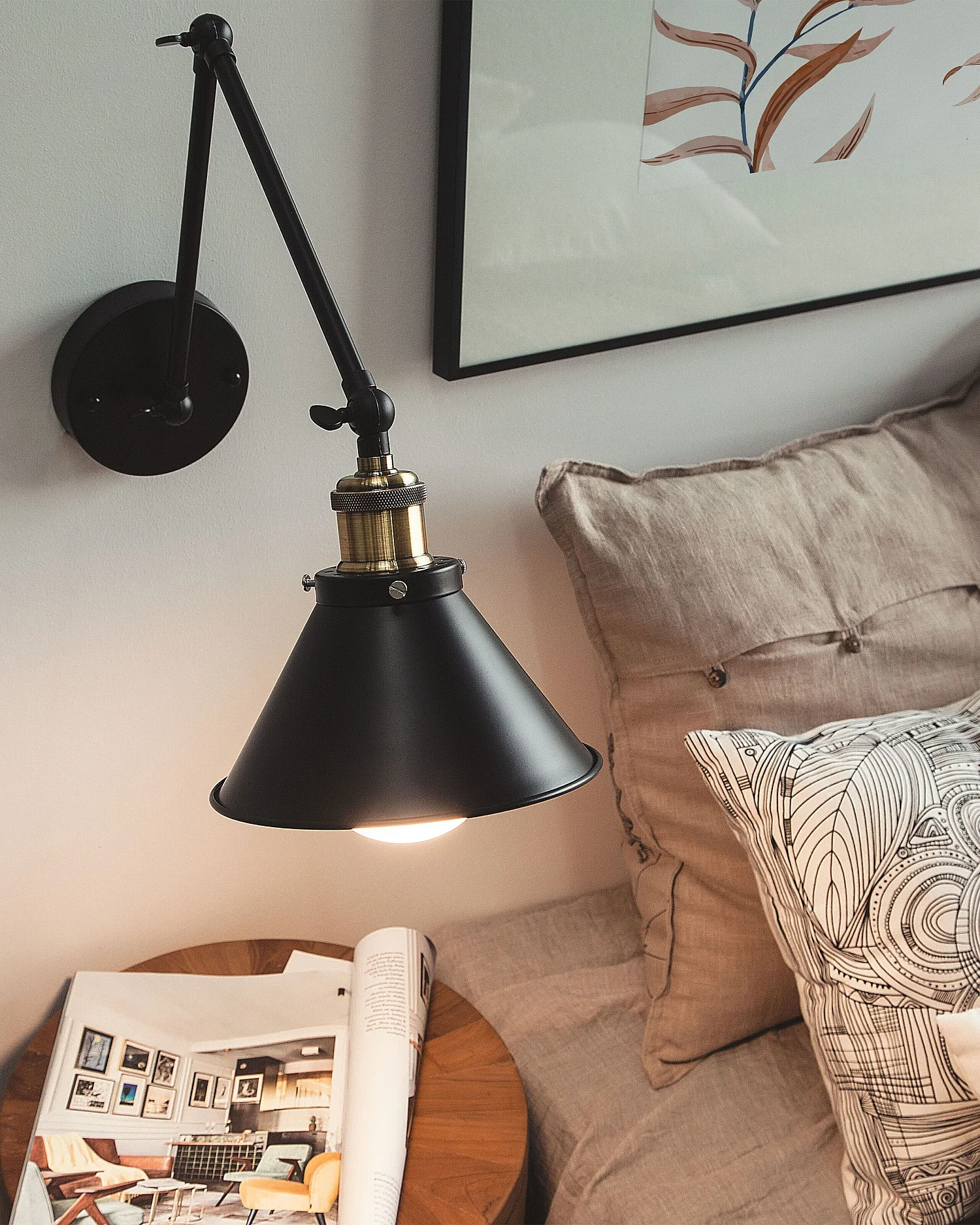 Wandlampe 2er Set NARVA verstellbar Metall Schwarz