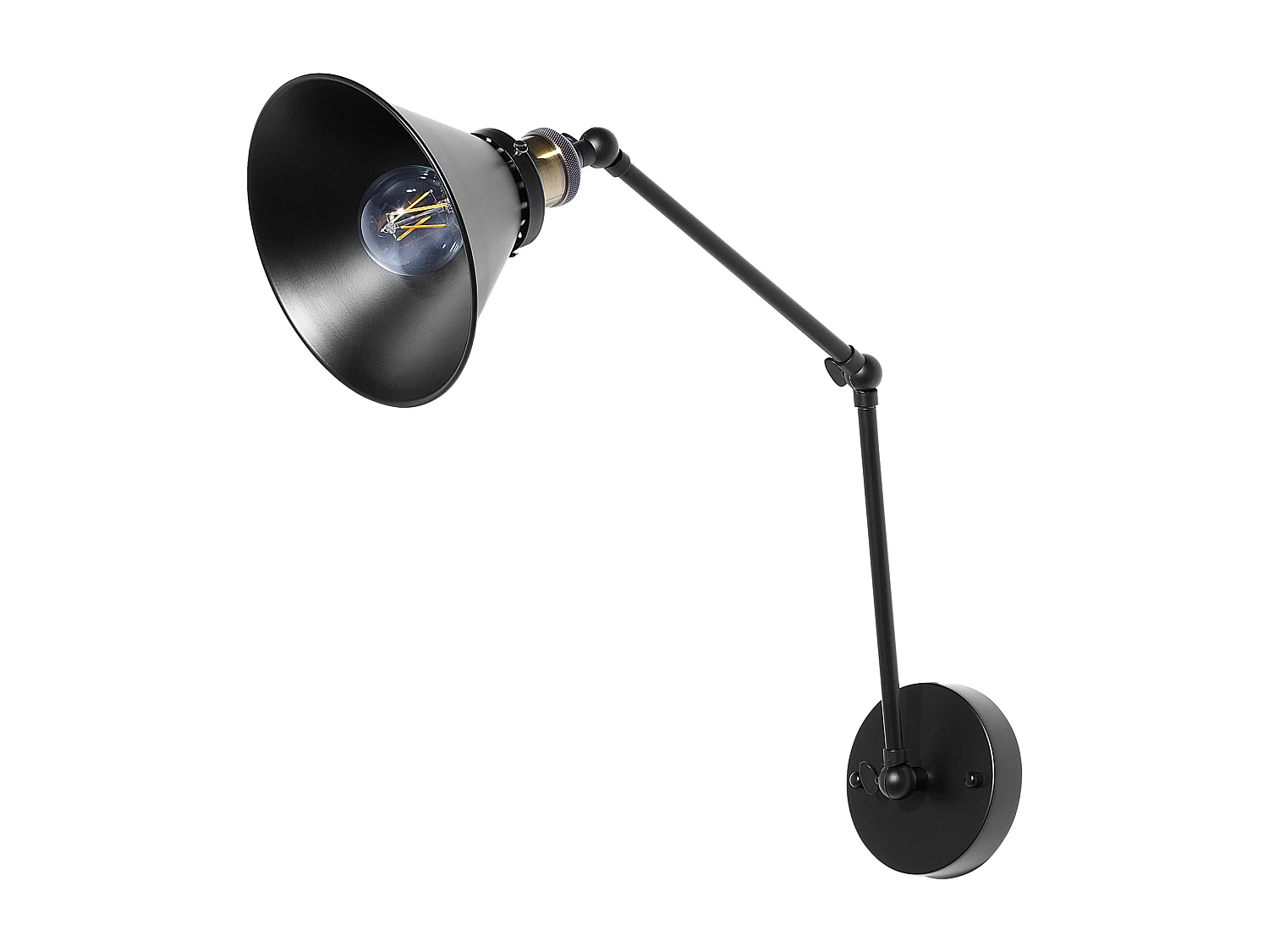 Wandlampe 2er Set NARVA verstellbar Metall Schwarz