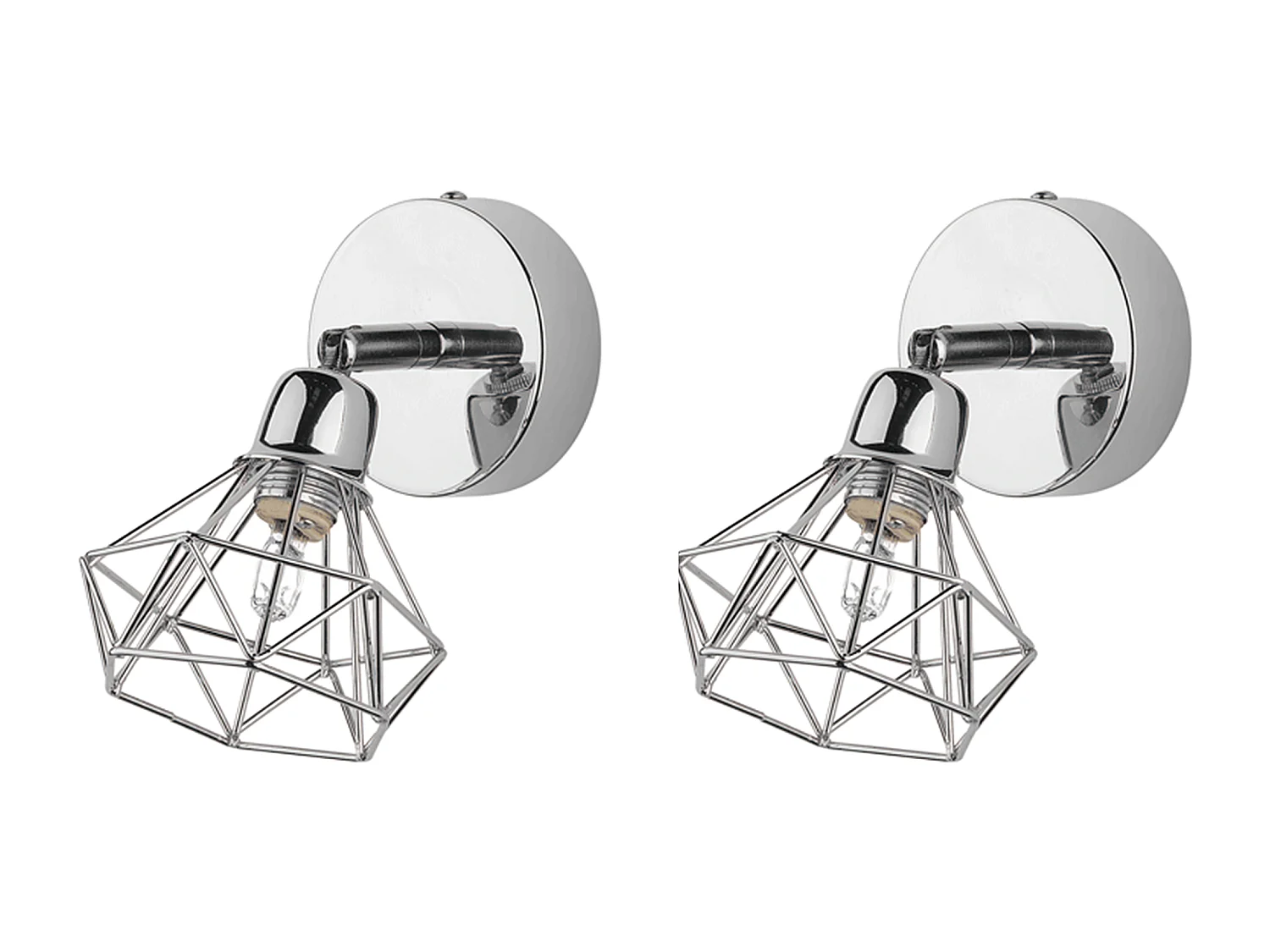 Conjunto de 2 lámparas de foco ERMA ajustable Metal Plateado