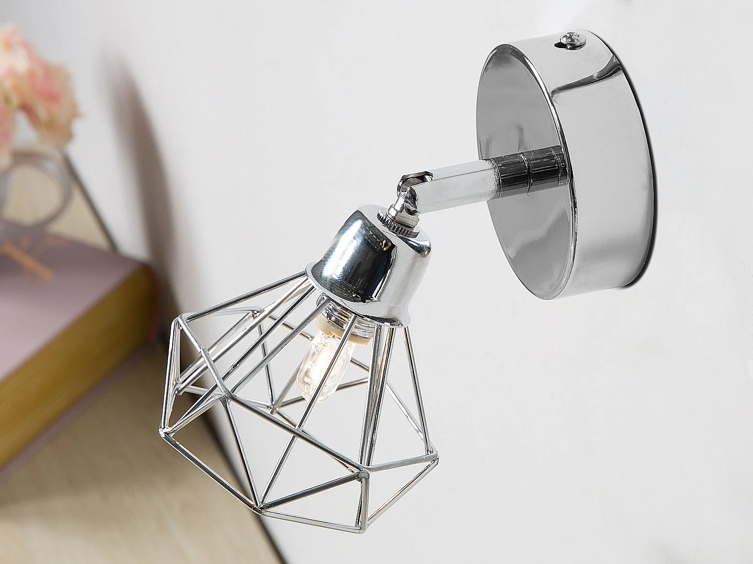 Conjunto de 2 lámparas de foco ERMA ajustable Metal Plateado