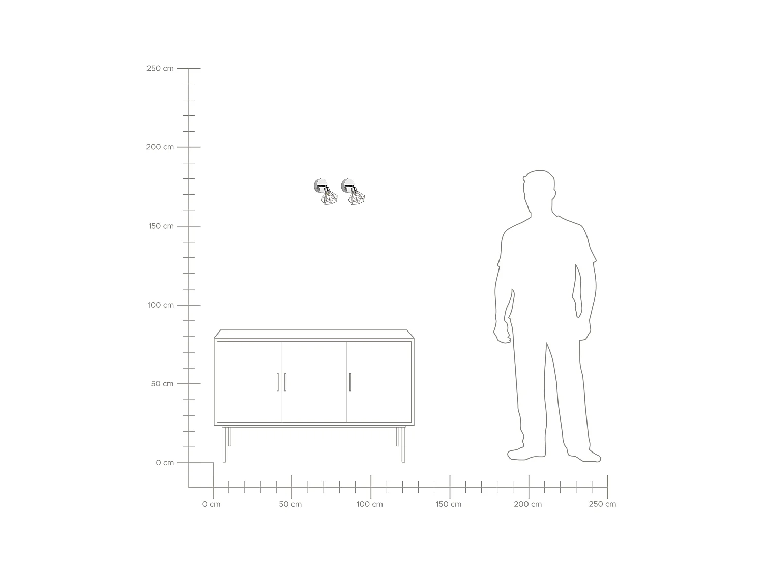 Strahler 2er Set ERMA verstellbar Metall Silber
