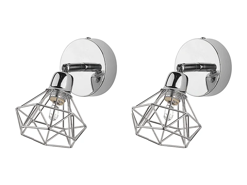 Set di 2 faretti ERMA Regolabile Metallo Argento