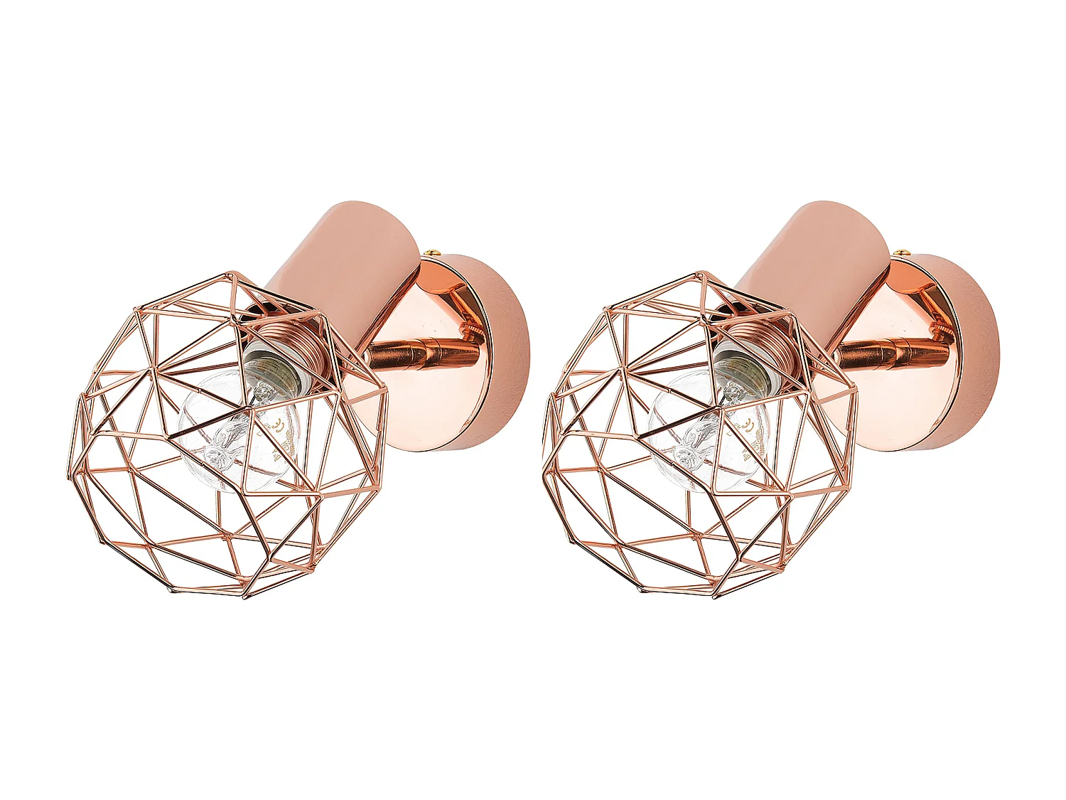 Set van 2 spotlampen CHENAB Verstelbaar Metaal Koper