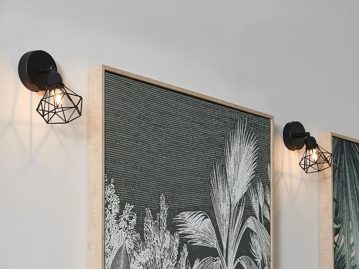 Set van 2 spotlampen ERMA Verstelbaar Metaal Zwart