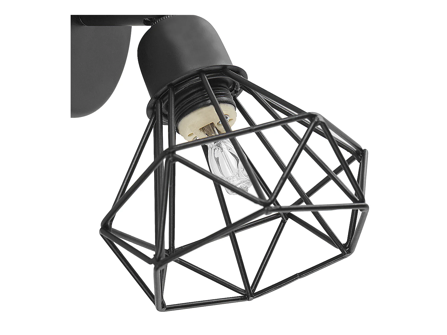 Moderne Wandlampe aus Metall Lampenschirm in Diamantenform schwarz 2er Set Erma