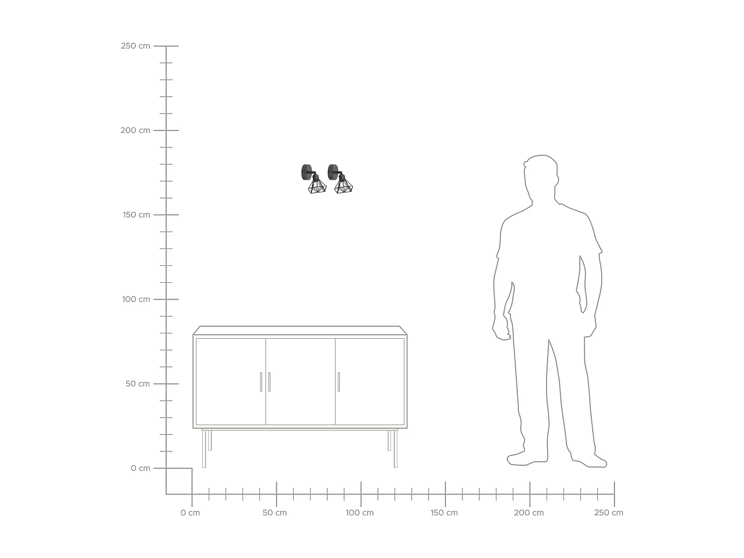 Lot de 2 spots ERMA Réglable Métal Noir