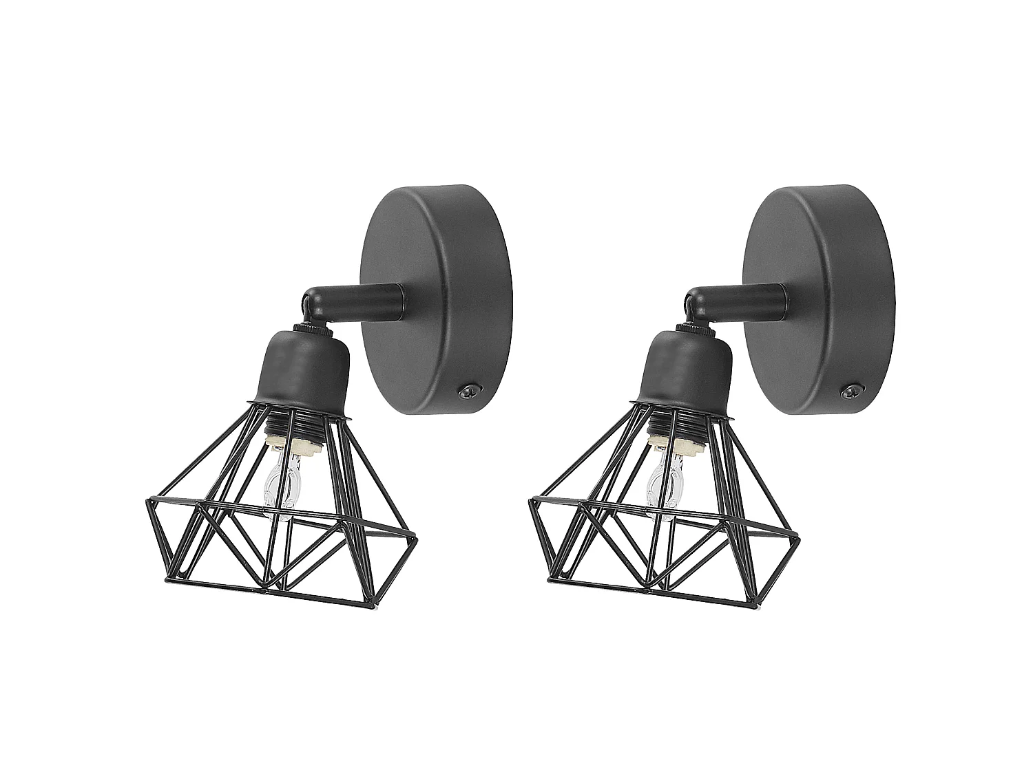 Set di 2 faretti ERMA Regolabile Metallo Nero