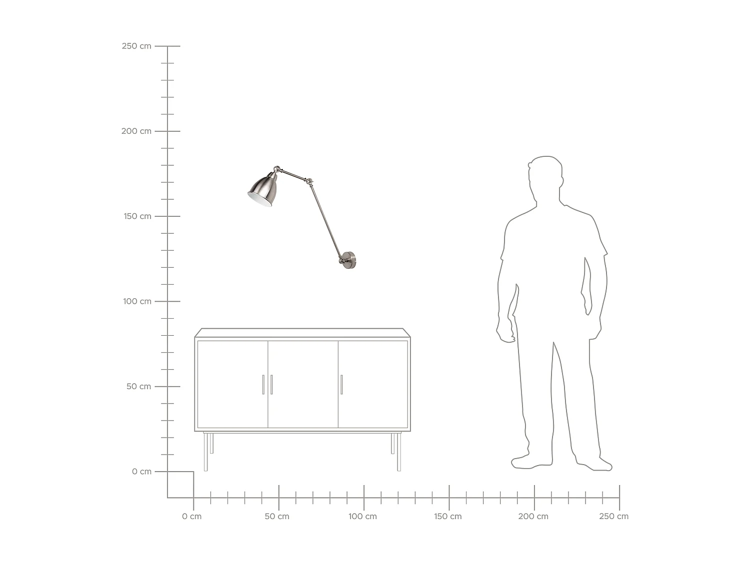 Lampe murale MISSISSIPPI Réglable Métal Argenté