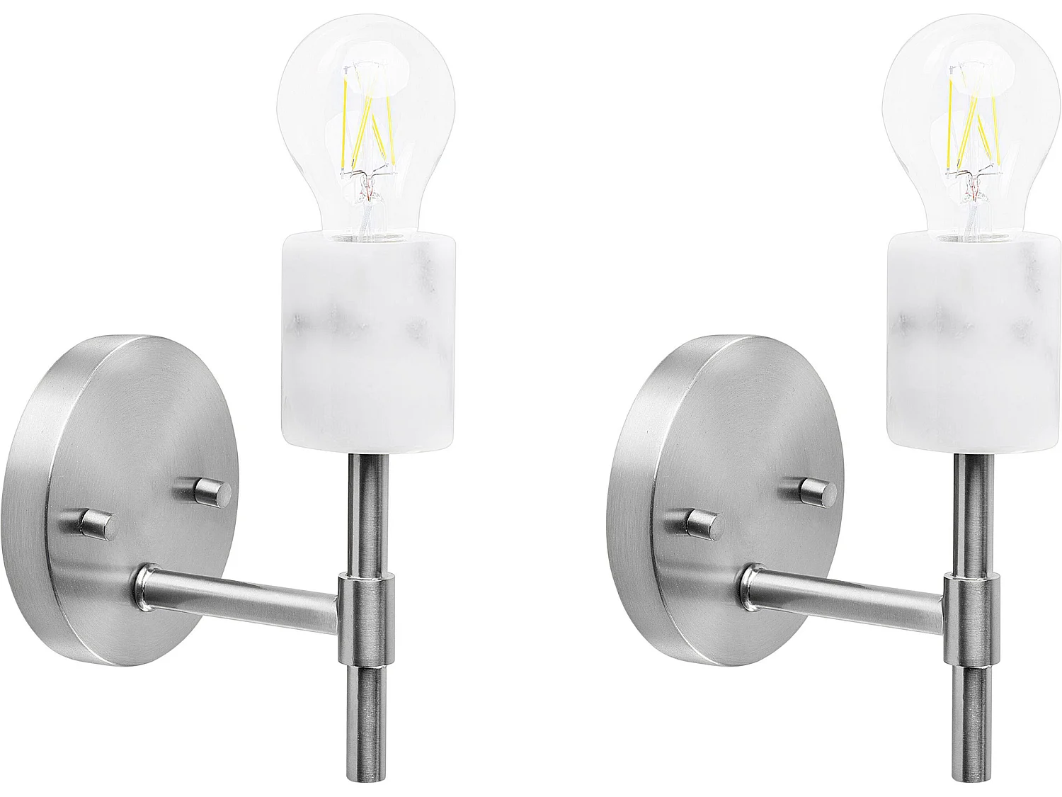 Lot de 2 lampes murales ARMERIA Métal Argenté